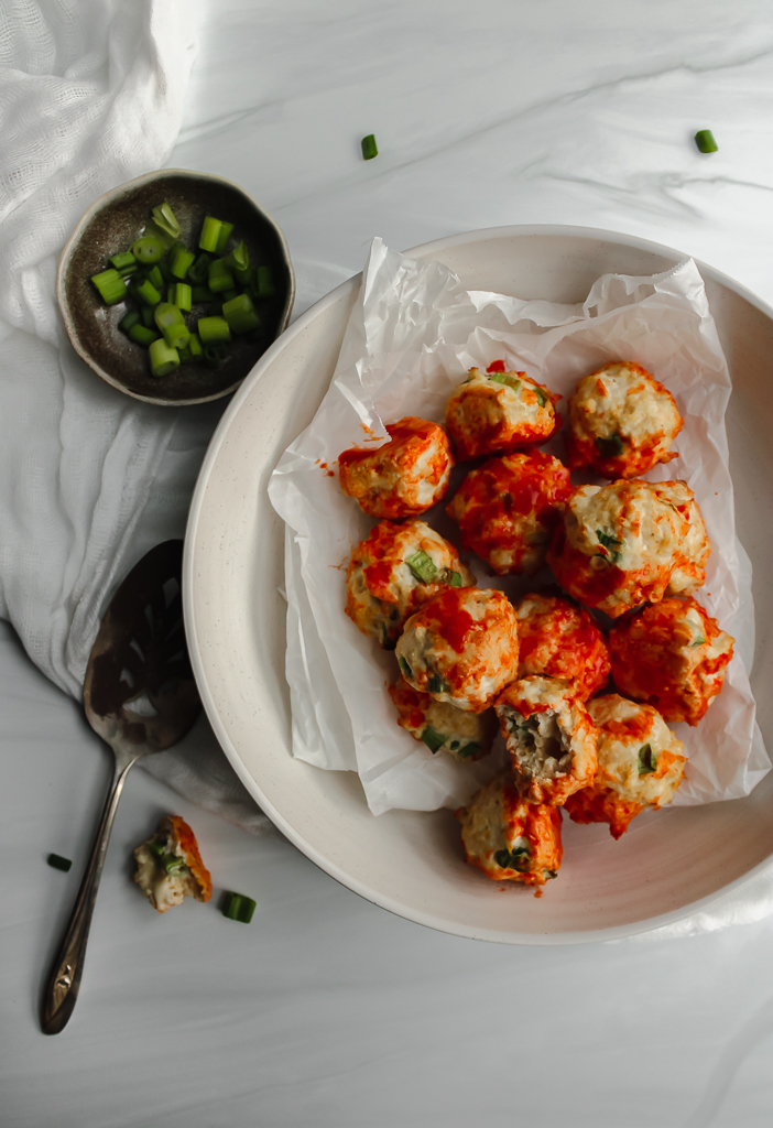 Bocconcini Stuffed Buffalo Chicken Meatballs